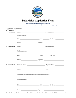 Subdivision Application Form