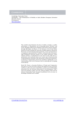 This valuable study illuminates the idea of nobility as display, as