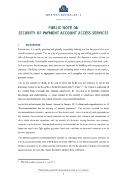 Public note on Security of Payment Account Access Services