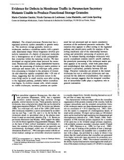 Evidence for Defects in Membrane Traffic in Paramecium Secretory