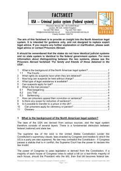 USA: Criminal justice system (federal system)