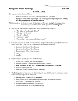 Bio 449 - Exam 1 - F2011 - Key