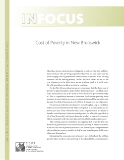 Cost of Poverty in New Brunswick