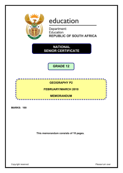 Geography P2 Feb-March 2010 Memo Eng