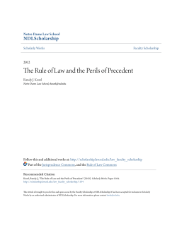 The Rule of Law and the Perils of Precedent