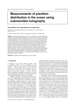 Measurements of plankton distribution in the ocean using
