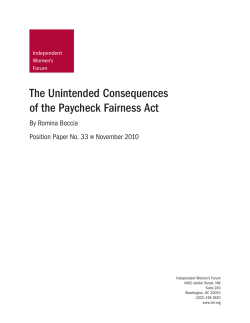 The Unintended Consequences of the Paycheck Fairness Act