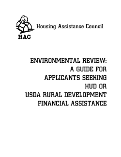 Environmental Review: A Guide for Applicants Seeking HUD or