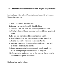 The Call of the Wild PowerPoint or Prezi Project