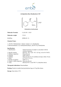 (l)-Ephedrine Base Hemihydrate USP Molecular Formula