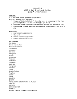 UNIT 6 Cell Growth and Division STUDY GUIDE
