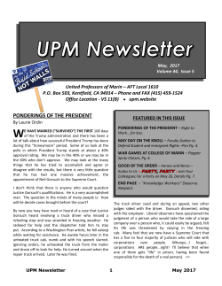 ponderings of the president - UNITED PROFESSORS of MARIN