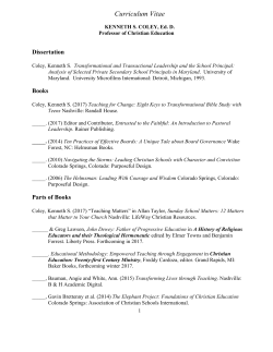 Curriculum Vitae - Southeastern Baptist Theological Seminary