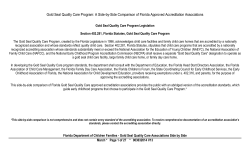 Gold Seal Quality Care Program: A Side-by