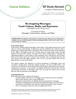 Re-imagining Nicaragua: Youth Culture, Media