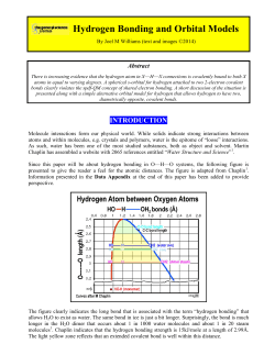 Hydrogen Bonding and Orbital Models