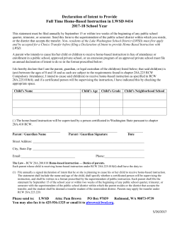 Declaration of Intent to Provide Home