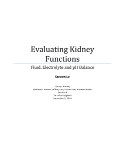 Evaluating Kidney Functions - Steven`s E