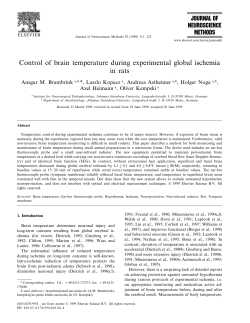 Control of brain temperature during experimental global ischemia in