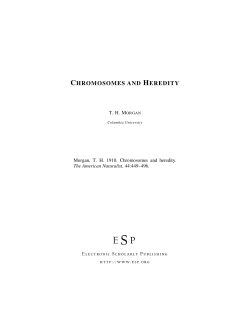chromosomes and heredity - Electronic Scholarly Publishing