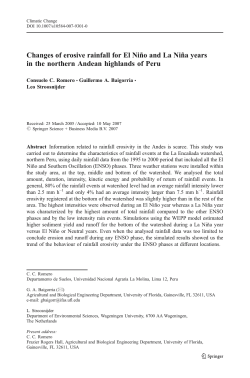 Changes of erosive rainfall for El Ni&ntilde;o and La Ni&ntilde;a years in the