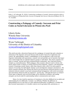 Constructing a Pedagogy of Comedy: Sarcasm and