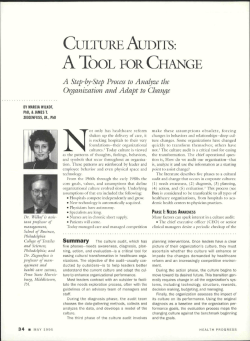 CULTURE AUDITS: A TOOL FOR CHANGE