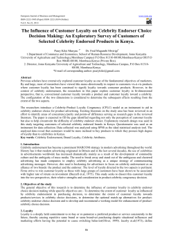 The Influence of Customer Loyalty on Celebrity Endorser Choice