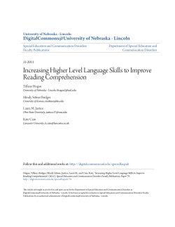 Increasing Higher Level Language Skills to Improve Reading