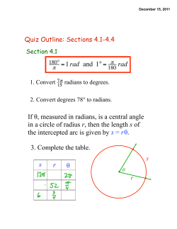 If &theta;, measured in radians, is a central angle in a circle of radius r