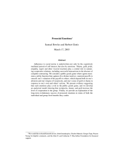 Prosocial Emotions&lowast; Samuel Bowles and Herbert Gintis March 17