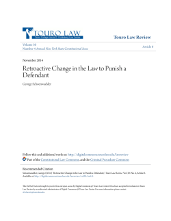 Retroactive Change in the Law to Punish a Defendant