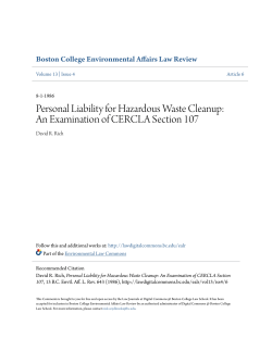Personal Liability for Hazardous Waste Cleanup