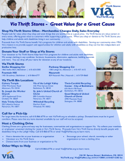 Via Thrift Stores - Great Value for a Great Cause