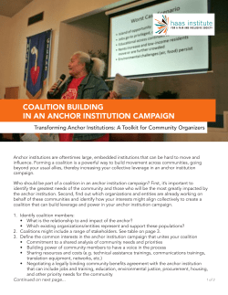 coalition building in an anchor institution campaign