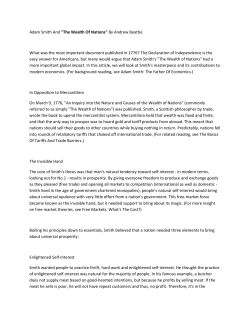 Adam Smith And "The Wealth Of Nations" By Andrew