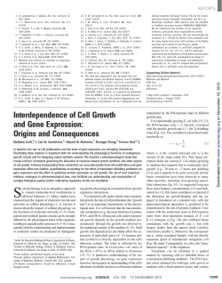 Interdependence of Cell Growth and Gene Expression: Origins and