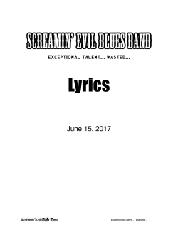 Lyrics - The SCREAMIN` EVIL BLUES BAND