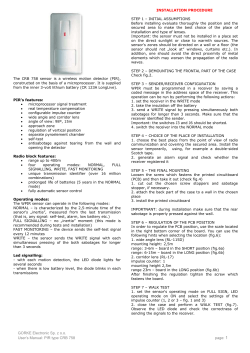GORKE Electronic Sp. z o.o. User`s Manual: PIR type CRB 758 page: 1