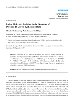 Iodine Molecules Included in the Structure of Dibenzo-24-Crown