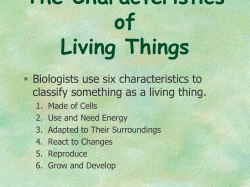 The Characteristics of Living Things