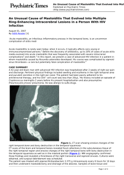 An Unusual Cause of Mastoiditis That Evolved