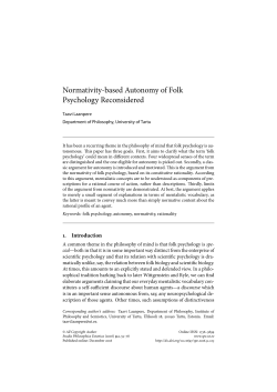 Normativity-based Autonomy of Folk Psychology Reconsidered
