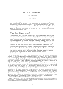 Do Genes Have Fitness? - Department of Computer Science and