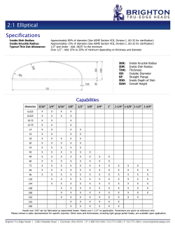2:1 Elliptical Specifications - Brighton Tru-Edge