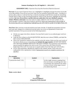 Summer Reading for Pre/AP English II -‐-‐-‐ 2016