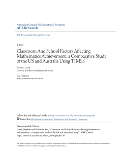 Classroom And School Factors Affecting Mathematics Achievement