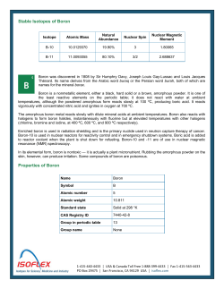 Stable Isotopes of Boron Properties of Boron