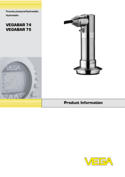 Product Information VEGABAR 74 / VEGABAR 75