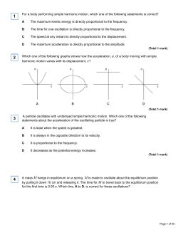 For a body performing simple harmonic motion, which one of